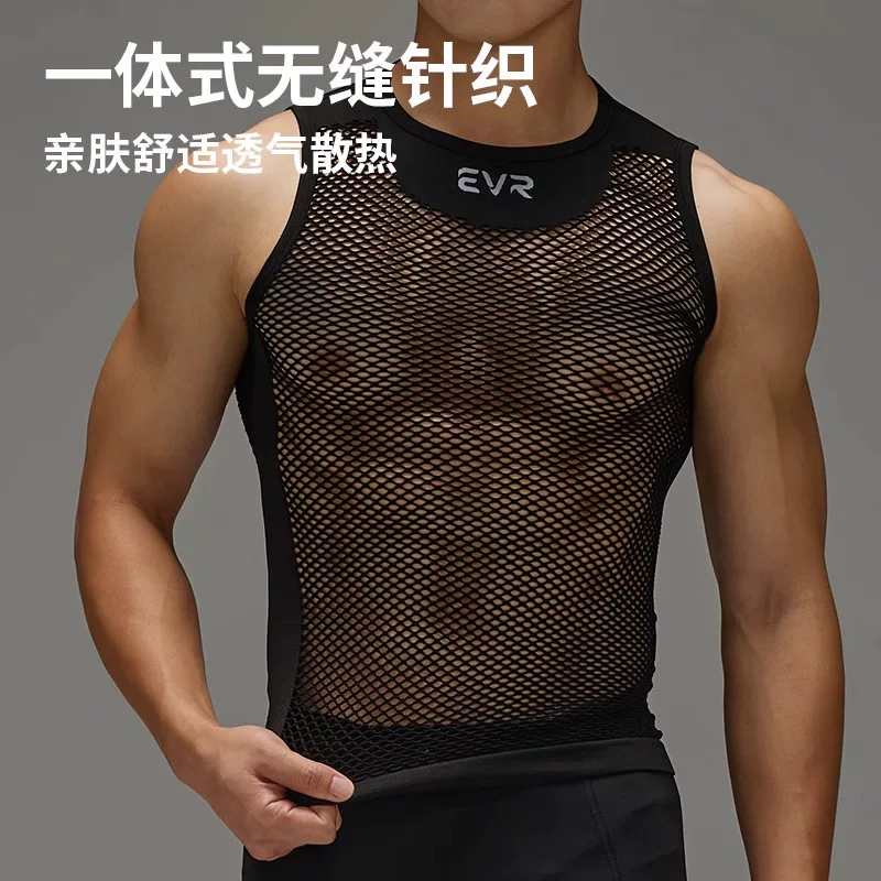 Áo thấm mồ hôi lớp nền EVR-cycling dành cho nam và nữ, áo lưới đi xe đạp mỏng thoáng khí, nhanh khô, kiểu dáng mới