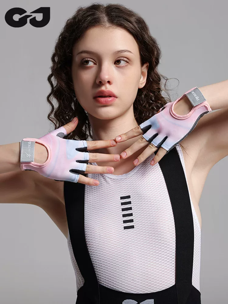 Găng tay đi xe đạp leo núi nửa ngón găng tay đi xe đạp đường trường mùa hè dành cho nam và nữ thiết bị chống trượt ngắn ngón thoáng khí chống sốc