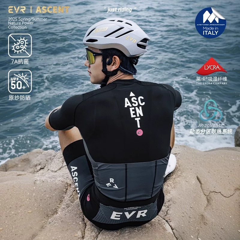 EVR-Breakthrough Áo đi xe đạp nam mùa hè Áo đi xe đạp đường trường ngắn tay chắp vá Áo nhanh khô thoáng khí khi đi xe đạp