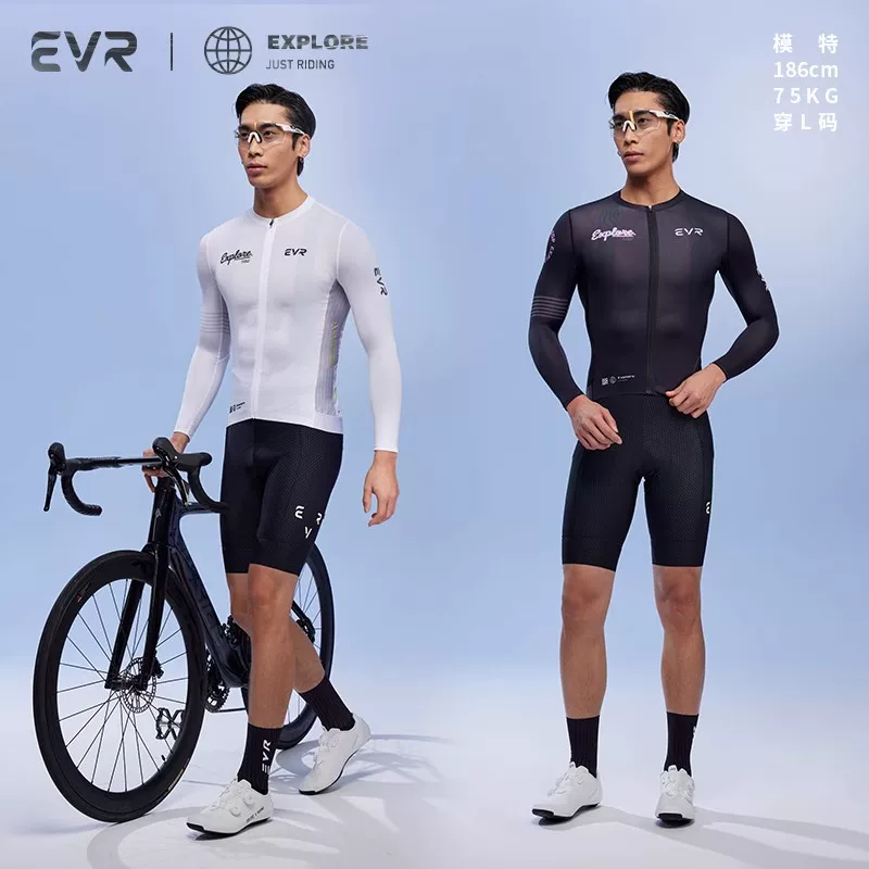 Áo đi xe đạp EVR-EXP nam dài tay mùa xuân và mùa thu nhanh khô thoáng khí xe đạp đường trường áo đi xe đạp