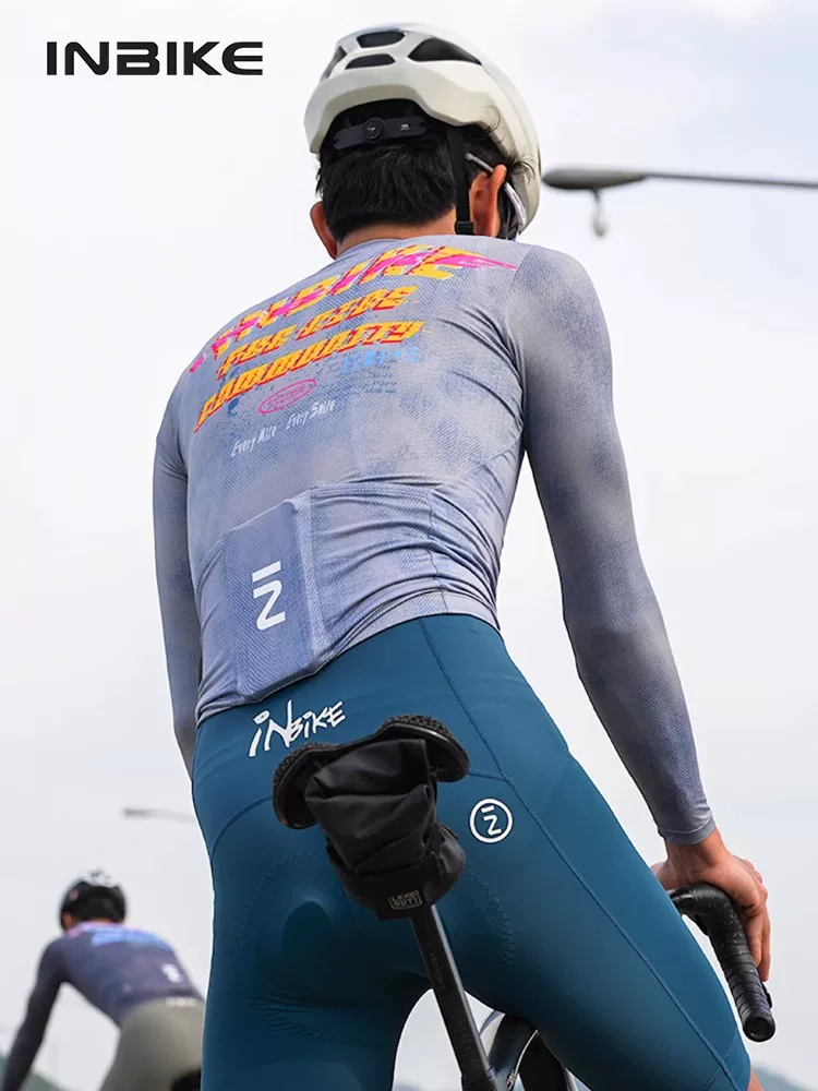 Áo xe đạp INBIKE tay dài kiểu mỏng, mẫu mới xuân hè 2025, thoáng khí, áo xe đạp đường trường tay ngắn thời trang