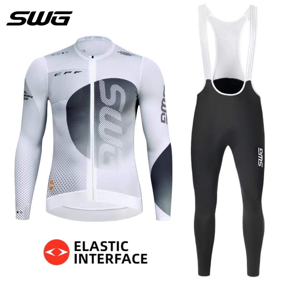 Áo thể thao đạp xe nam dài tay SWG Mingsheng mới, chất liệu thoáng khí, thấm hút mồ hôi, dành cho xe đạp đường trường.