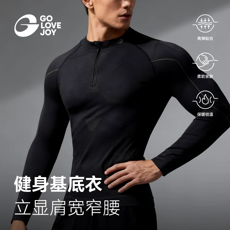 Quần áo thể thao Golovejoy dài tay, chất liệu nén, thấm hút mồ hôi, nhanh khô, giữ ấm, lớp lót cơ bản dành cho leo núi, chạy bộ và tập luyện