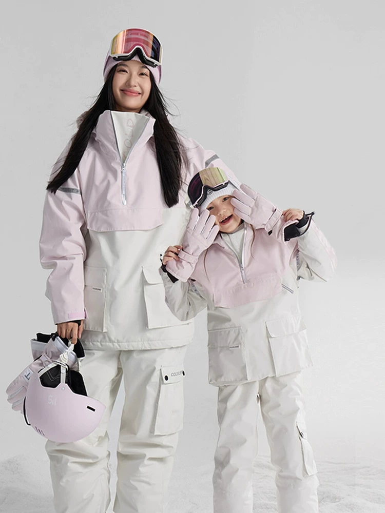 Bộ đồ trượt tuyết Coldelement dành cho nữ, thiết bị trượt tuyết chống gió mùa đông cho trẻ em, kiểu dáng dày dặn dành cho cha mẹ và con cái dành cho trẻ lớn hơn.