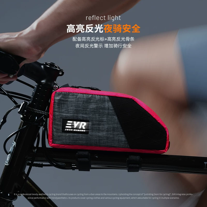 Túi xe đạp EVR chống nước, màn hình cảm ứng, túi khung trên, túi khung trước xe đạp đường trường, ngăn chia đồ dùng xe đạp, chất liệu X-PAC