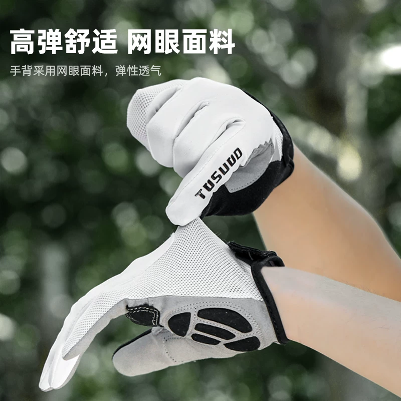 Găng tay đi xe đạp Captain Tas xe đạp leo núi đường trường mùa thu đông chống gió chống nước đầy đủ ngón tay lót lông cừu găng tay ấm áp
