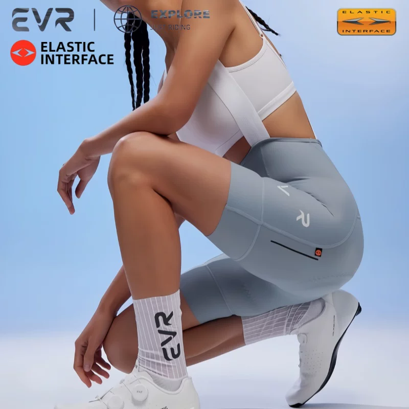 Quần đạp xe có đệm mũi tên đôi EVR Xuân/Hè Mới Quần đạp xe đường trường Quần short có dây đeo Quần short thấm mồ hôi Quần short chống sốc cho nữ