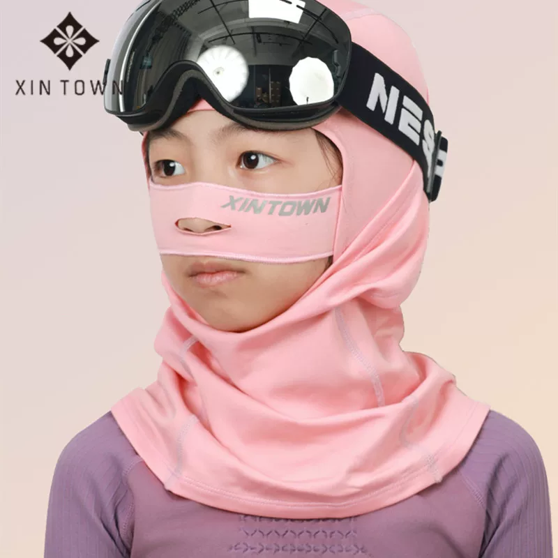 Mặt nạ bảo vệ mặt khi trượt tuyết cho trẻ em, giữ ấm cổ, chống gió, chống lạnh, chống đông, mũ trùm đầu ấm áp khi đi xe đạp ngoài trời dành cho bé trai và bé gái