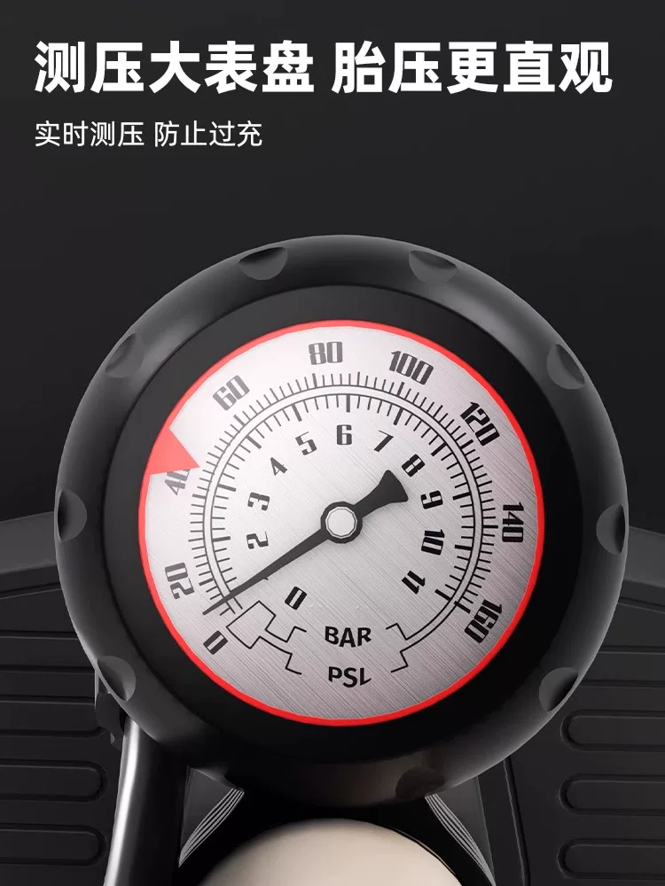 Máy bơm cao áp mới của Captain Tas dành cho xe đạp đường trường, xe đạp thông thường, sử dụng tại nhà, máy bơm xe hơi di động có đồng hồ đo áp suất