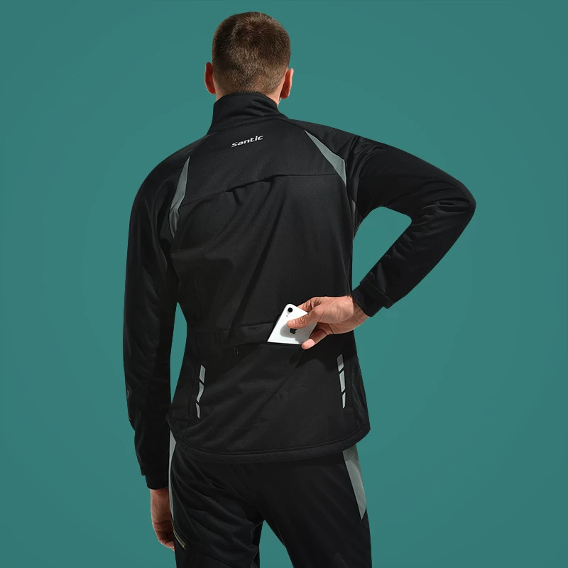 Áo khoác lông cừu đi xe đạp mùa thu đông Santic Quần áo đi xe đạp ấm áp chống gió thông thường Thích hợp cho -2 độ