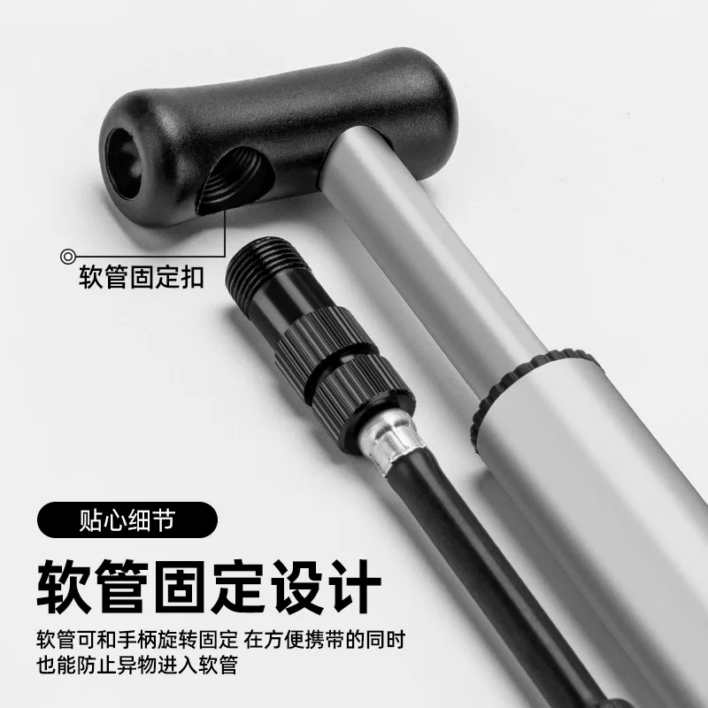 Máy bơm xe đạp Rock Brothers mini cầm tay áp suất cao có đồng hồ đo áp suất Van Schrader phụ kiện xe đạp đường núi