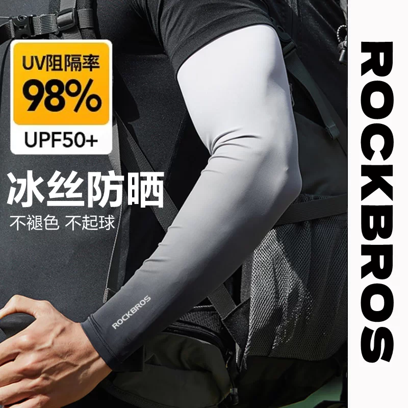 Tay áo chống nắng Rock Brothers, kiểu dáng mỏng mùa hè, tay áo chống tia cực tím, tay áo lụa băng, găng tay bảo vệ tay lái xe dành cho nữ.