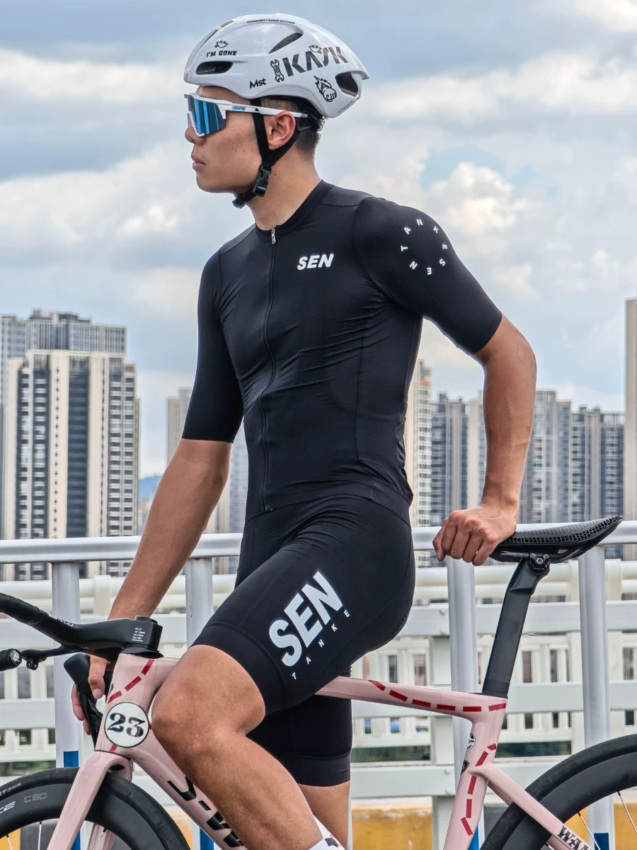 SEN Sen Explorer Áo Đạp Xe Nam Mùa Hè Xe Đạp Đường Bộ Xuân Thu Tay Ngắn Màu Trơn Bộ Nhanh Khô