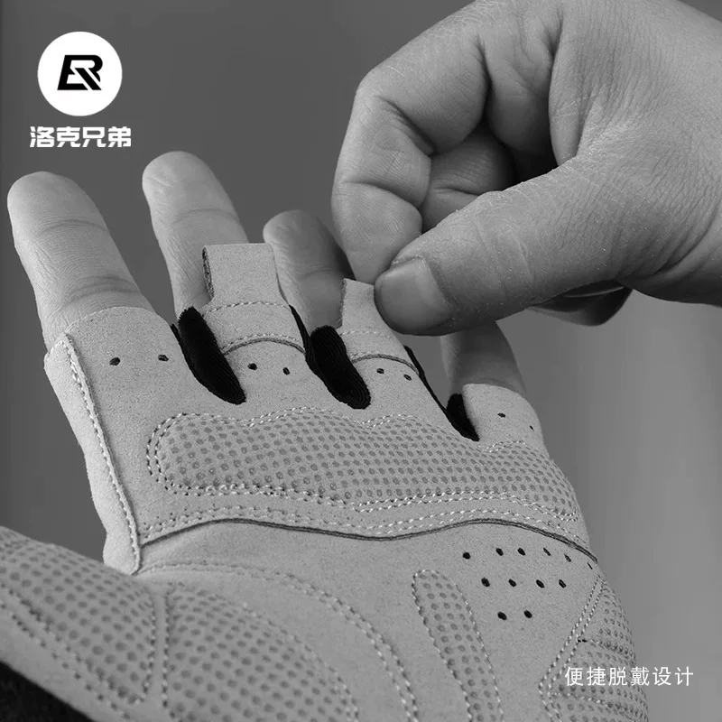 Găng tay đi xe đạp Rock Brothers Găng tay nửa ngón dành cho xe đạp đường trường và xe đạp leo núi dành cho nam và nữ, găng tay ngắn ngón tay cảm ứng mùa xuân và mùa hè