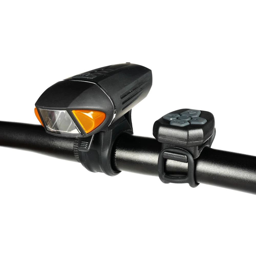 Đèn xe đạp điều khiển từ xa không dây tiêu chuẩn Đức, đèn trước, đèn còi đi đêm, có thể sạc lại, chống thấm nước, bộ thiết bị đạp xe leo núi