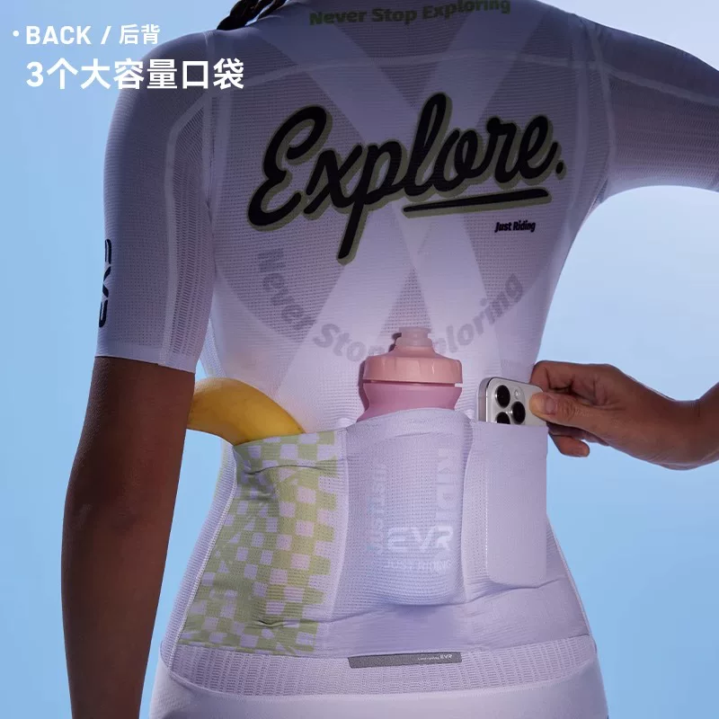 EVR-Summer áo đi xe đạp mới tay ngắn dành cho nữ thoáng khí họa tiết graffiti ôm sát dáng người giúp giảm béo xe đạp đường trường EXP