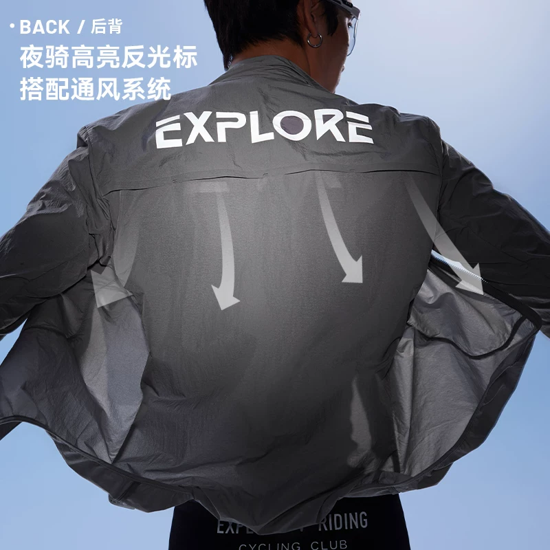 Áo khoác đi xe đạp EVR, unisex, áo khoác đi xe đạp chống gió mùa xuân và mùa thu, dài tay, chống nắng, di động, áo thoáng khí