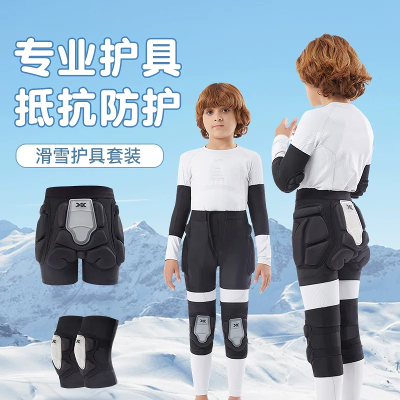 Đồ bảo hộ trượt tuyết cho trẻ em, bảo vệ hông, đệm đầu gối mặc bên trong, đệm chống ngã, đệm hông, bộ dụng cụ chuyên nghiệp dành cho thanh thiếu niên