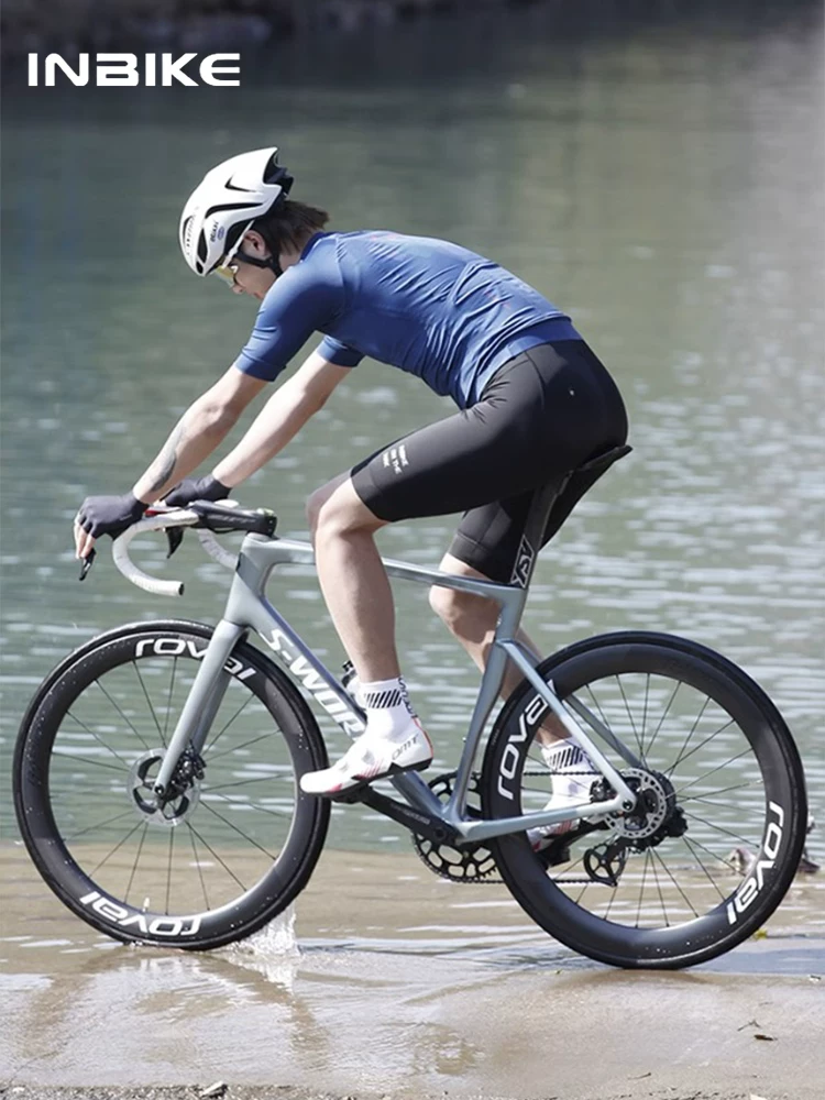 Áo đi xe đạp ngắn tay mùa hè INBIKE dành cho nam là quần đi xe đạp thoải mái, thoáng khí, nhanh khô và mật độ cao