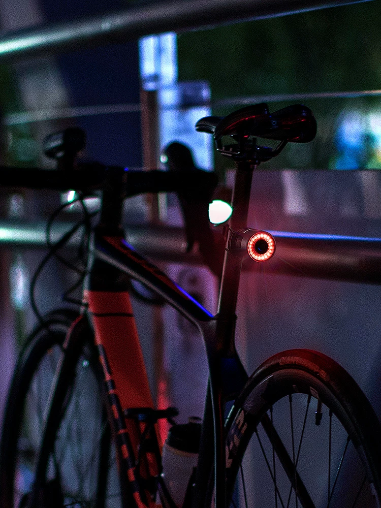 Đèn hậu xe đạp Rock Brothers cảm biến thông minh đèn phanh thiết bị đi xe đạp xe đạp leo núi xe đạp đường bộ đi đêm đèn hậu