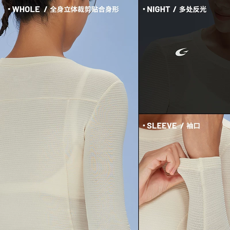 EVR Cloud Velvet Áo thun giữ nhiệt mùa thu đông bằng len Merino dành cho nữ, Áo giữ ấm lớp trong thể thao Áo nhanh khô