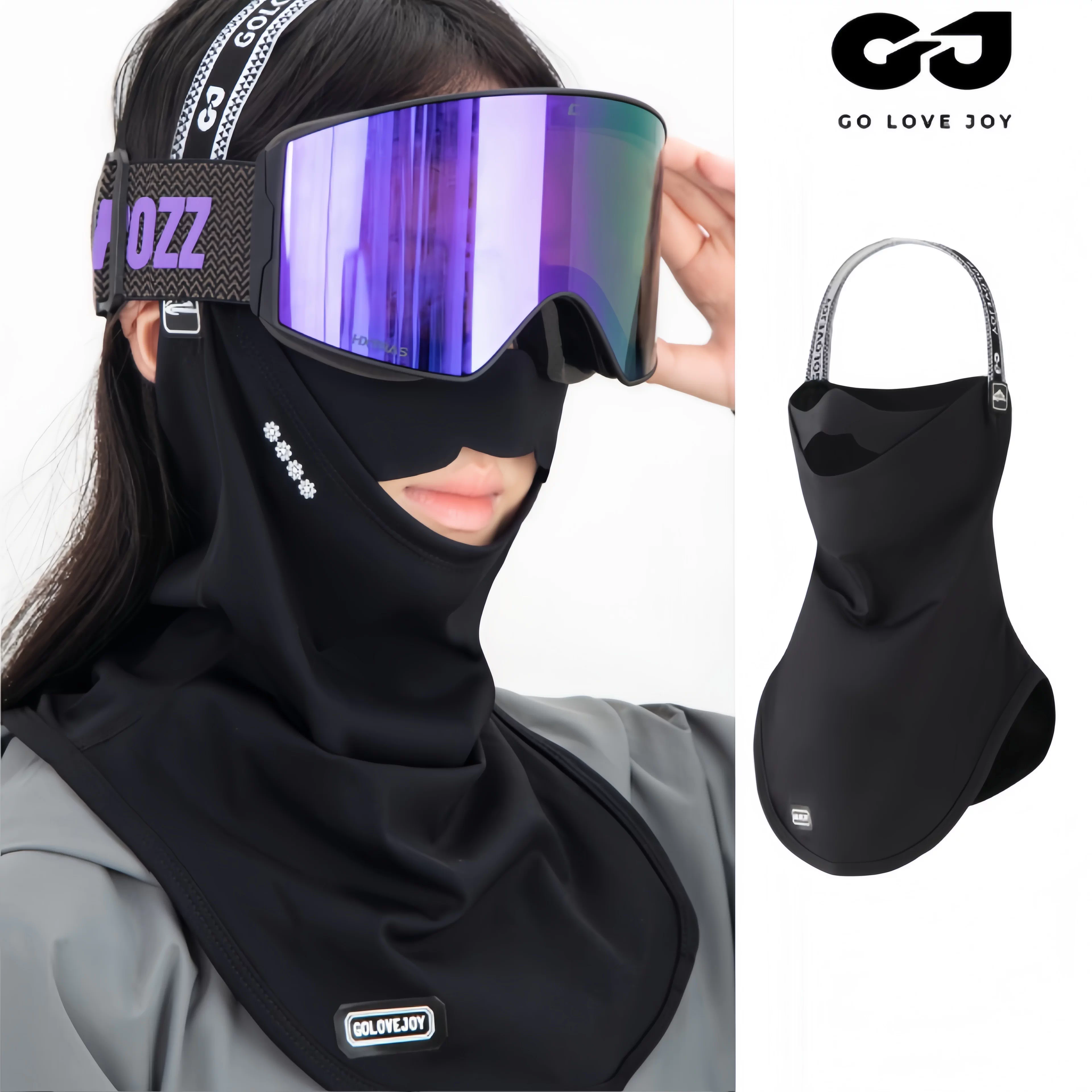 Mũ trùm đầu trượt tuyết khô nhanh, mặt nạ bảo vệ nửa mặt unisex, mũ chống gió chữ V, mũ chống lạnh, mũ ấm khi đi xe đạp, bảo vệ mặt phong cách Hàn Quốc, hợp thời trang