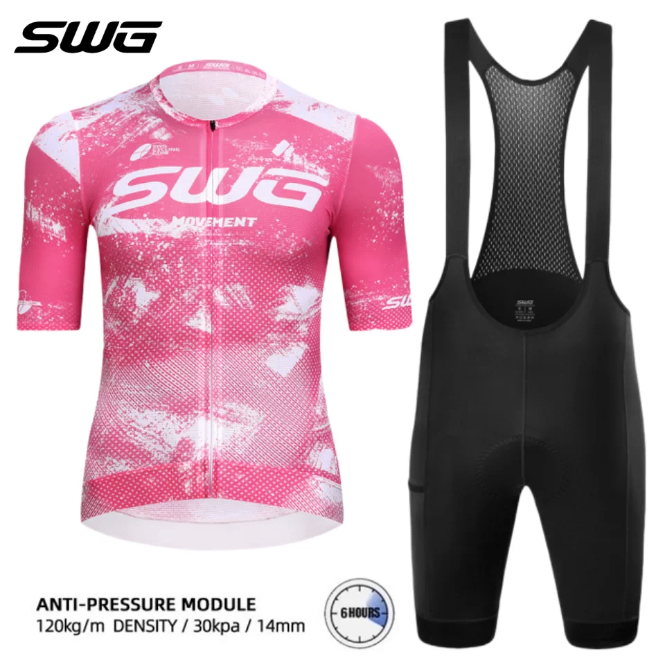 Áo đi xe đạp SWG Mingsheng dành cho nam và nữ, bộ ngắn tay mùa hè, áo đi xe đạp thoáng khí và nhanh khô dành cho xe đạp đường trường.