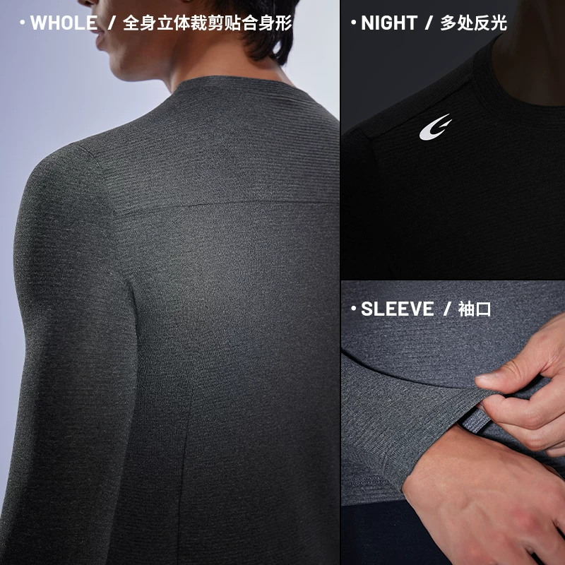 EVR Cloud Velvet Áo len Merino mùa thu đông Áo len Merino dành cho nam Áo thấm mồ hôi Áo lớp trong ấm áp dành cho nam Áo thể thao nhanh khô