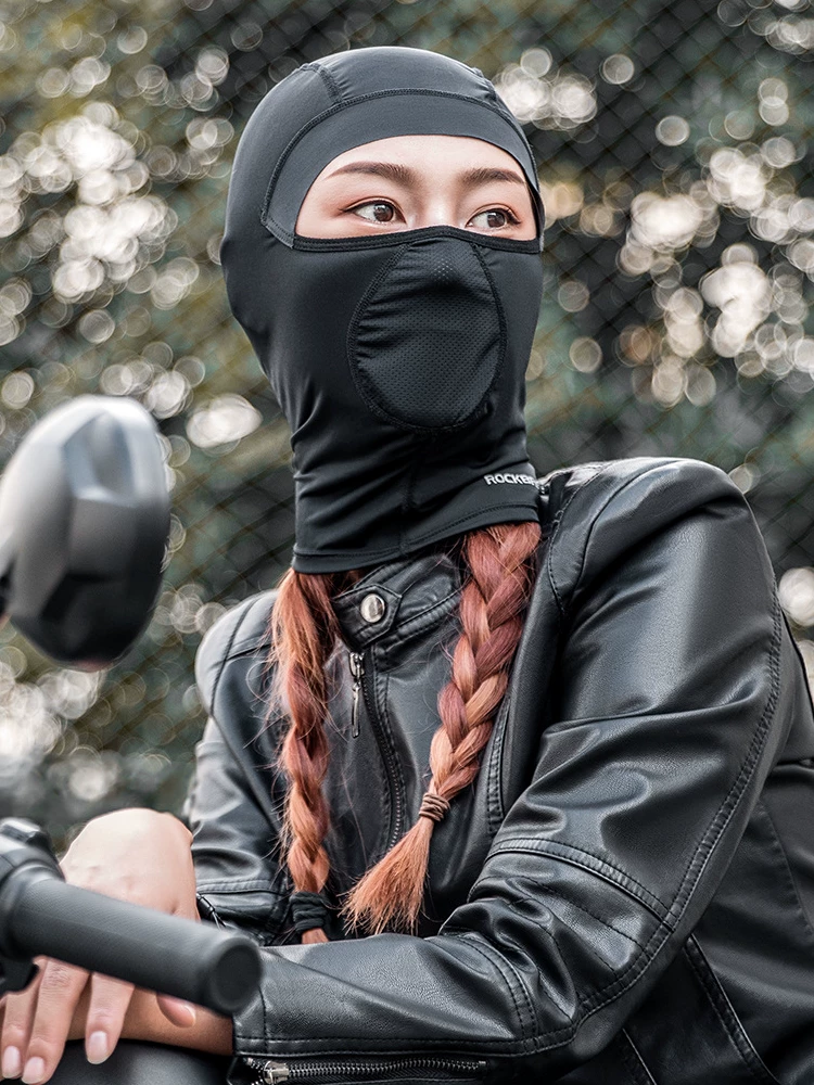 Mũ bảo hiểm ROCKBROS dành cho xe máy, không có chức năng chuyển số, che nắng, mặt nạ đi xe, che kín mặt, chống gió, khăn quàng cổ thoáng khí, mũ trùm đầu