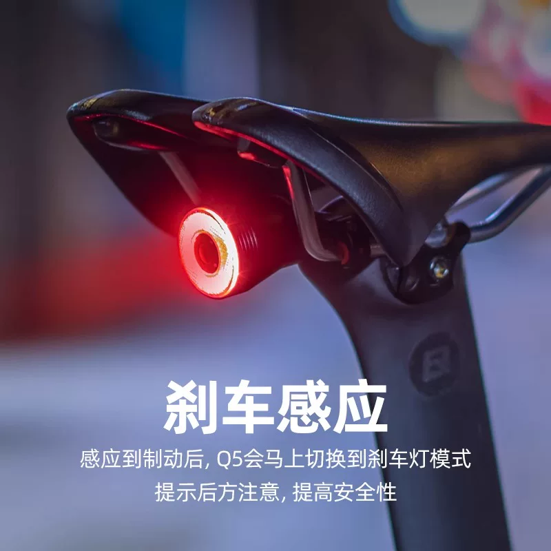 Đèn đuôi xe đạp Rock Brothers cảm biến thông minh đèn phanh đèn đi đêm đèn xe đạp leo núi đường bộ đèn đi xe đạp có thể sạc lại