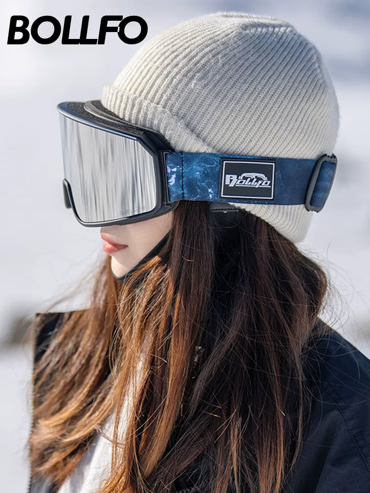 Kính trượt tuyết, kính trượt tuyết, kính bảo hộ, kính trượt tuyết leo núi, tương thích với mũ bảo hiểm, thích hợp cho phụ nữ cận thị, kính trượt tuyết nam, chống sương mù hai lớp hình trụ.