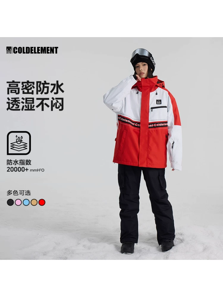 Bộ đồ trượt tuyết kiểu Mỹ Cold Element 3L, dán keo toàn bộ, mới 2025, chuyên nghiệp, dùng cho ván đơn và đôi, chống thấm nước và giữ ấm