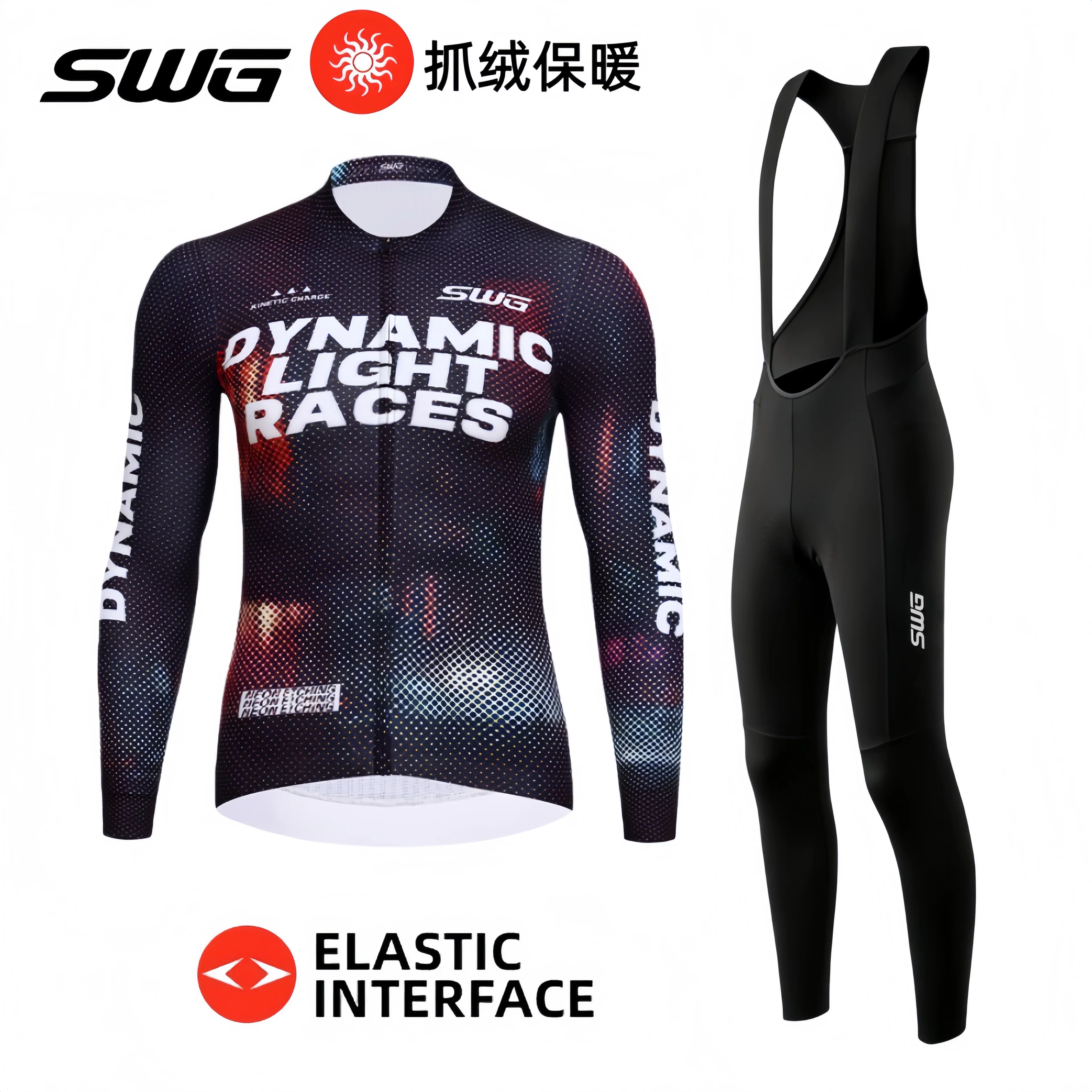 Áo thể thao đạp xe đường trường chuyên nghiệp mùa thu đông SWG Mingsheng dành cho nam, lót lông cừu dày dặn, dài tay