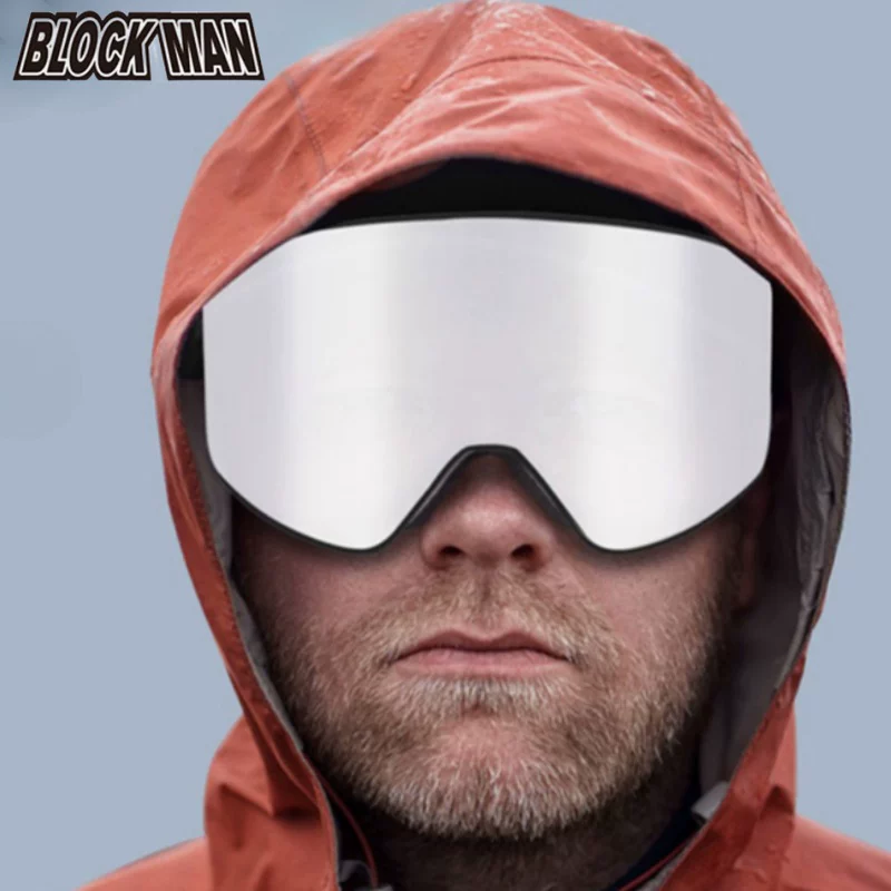 BLOCK MAN Kính trượt tuyết chống sương mù hai lớp từ tính dành cho nam và nữ của Zeiss Kính bảo vệ cận thị đơn và đôi chuyên nghiệp dành cho người cận thị