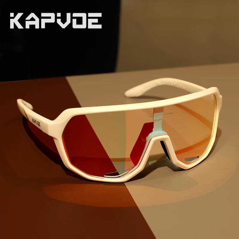 Kính đổi màu chuyên nghiệp dành cho xe đạp, kính râm thể thao ngoài trời dành cho xe đạp đường trường, kính bảo hộ chống gió và chống cát khi leo núi và chạy bộ