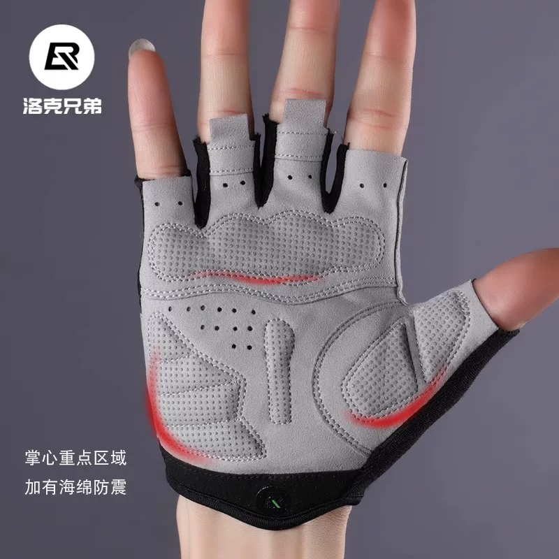Găng tay đi xe đạp Rock Brothers Găng tay nửa ngón dành cho xe đạp đường trường và xe đạp leo núi dành cho nam và nữ, găng tay ngắn ngón tay cảm ứng mùa xuân và mùa hè