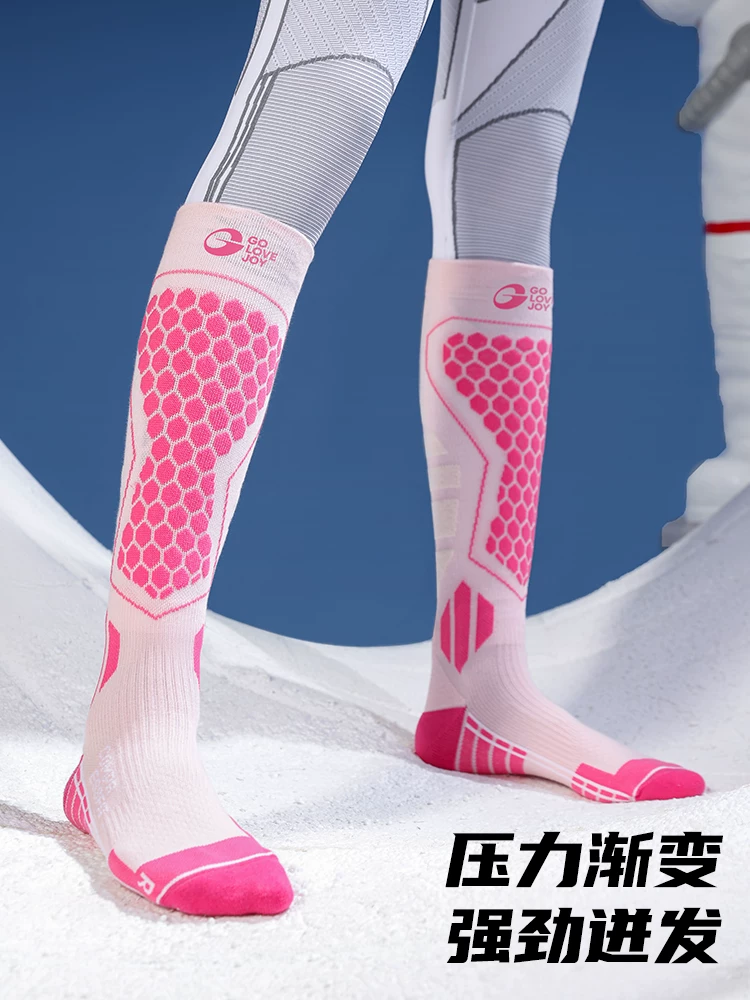 Tất len ​​trượt tuyết Gaolejie dành cho nữ, dày và ấm áp, tất đi bộ đường dài và leo núi ngoài trời, tất thể thao chuyên nghiệp, tất nén dành cho nam.