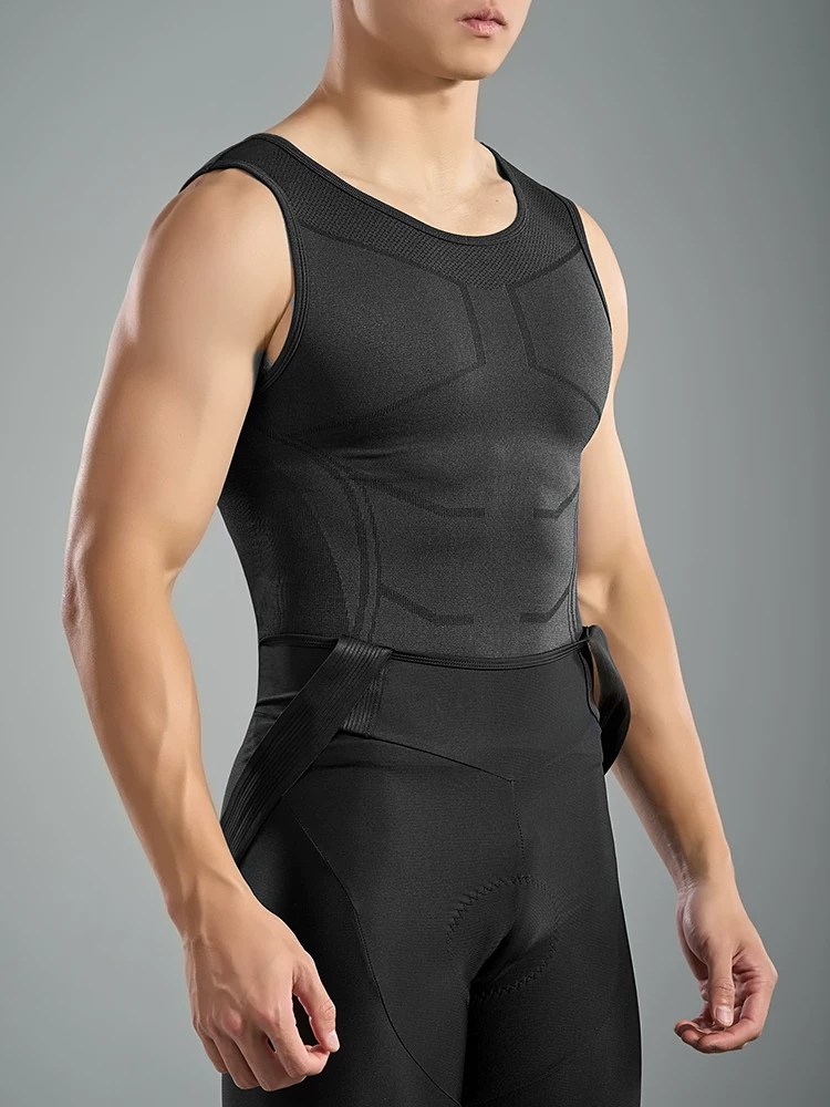 Áo thể thao đạp xe liền mạch mùa thu đông mới của Santic Áo sơ mi lớp nhiệt dành cho xe đạp đường trường dành cho nam giới