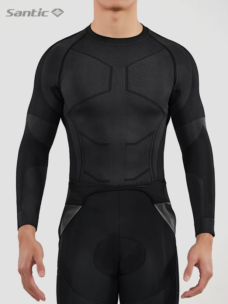 Santic Seamless Thermal Cycling Sports Base Layer Road Bike Đồ lót đi xe đạp dài tay