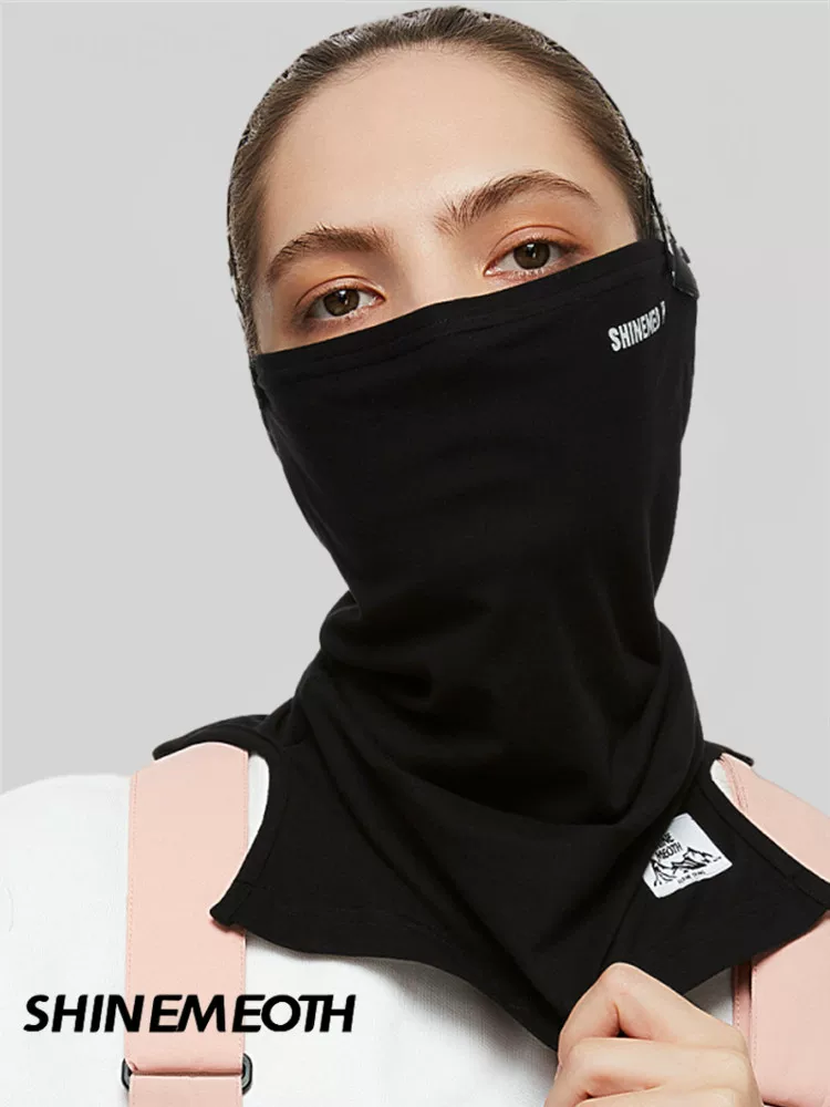 Mũ trùm đầu trượt tuyết chống gió lót lông cừu mới dành cho nam và nữ, mặt nạ bảo vệ, lông cừu che mặt hình chữ V, bảo vệ mặt ấm áp, khăn che cổ khi trượt ván trên tuyết.