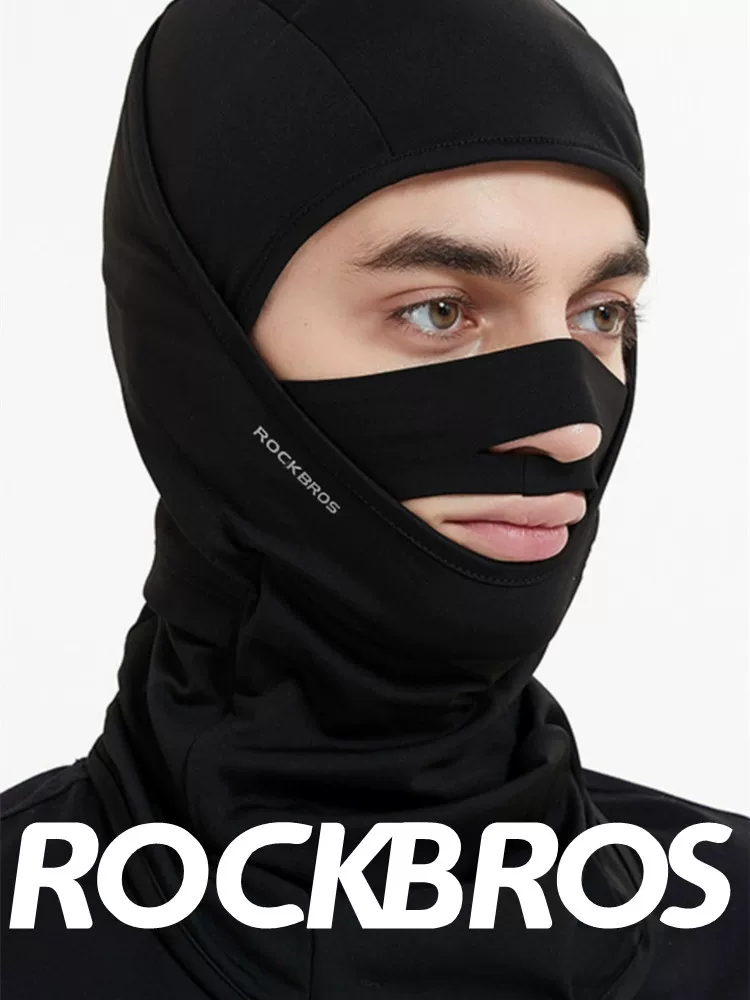 Khăn giữ ấm mặt phong cách Hàn Quốc ROCKBROS, chất liệu fleece, che mặt, tạo hiệu ứng thon gọn khuôn mặt, chống gió khi đạp xe, mũ trùm đầu unisex, khẩu trang che mặt