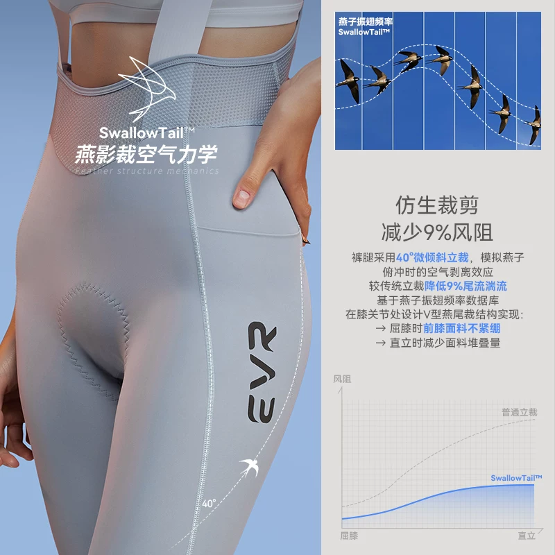 EVR-Quần đạp xe có dây đeo dành cho nữ quần thể thao mũi tên đôi mùa thu xe đạp đường trường mới mùa đông kiểu dáng mỏng