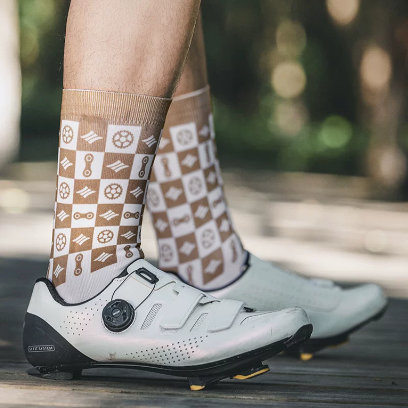 Tất thể thao đạp xe Santic Tất dài đến giữa bắp chân Tất chạy bộ thoáng khí cho mọi mùa Dòng Poppy