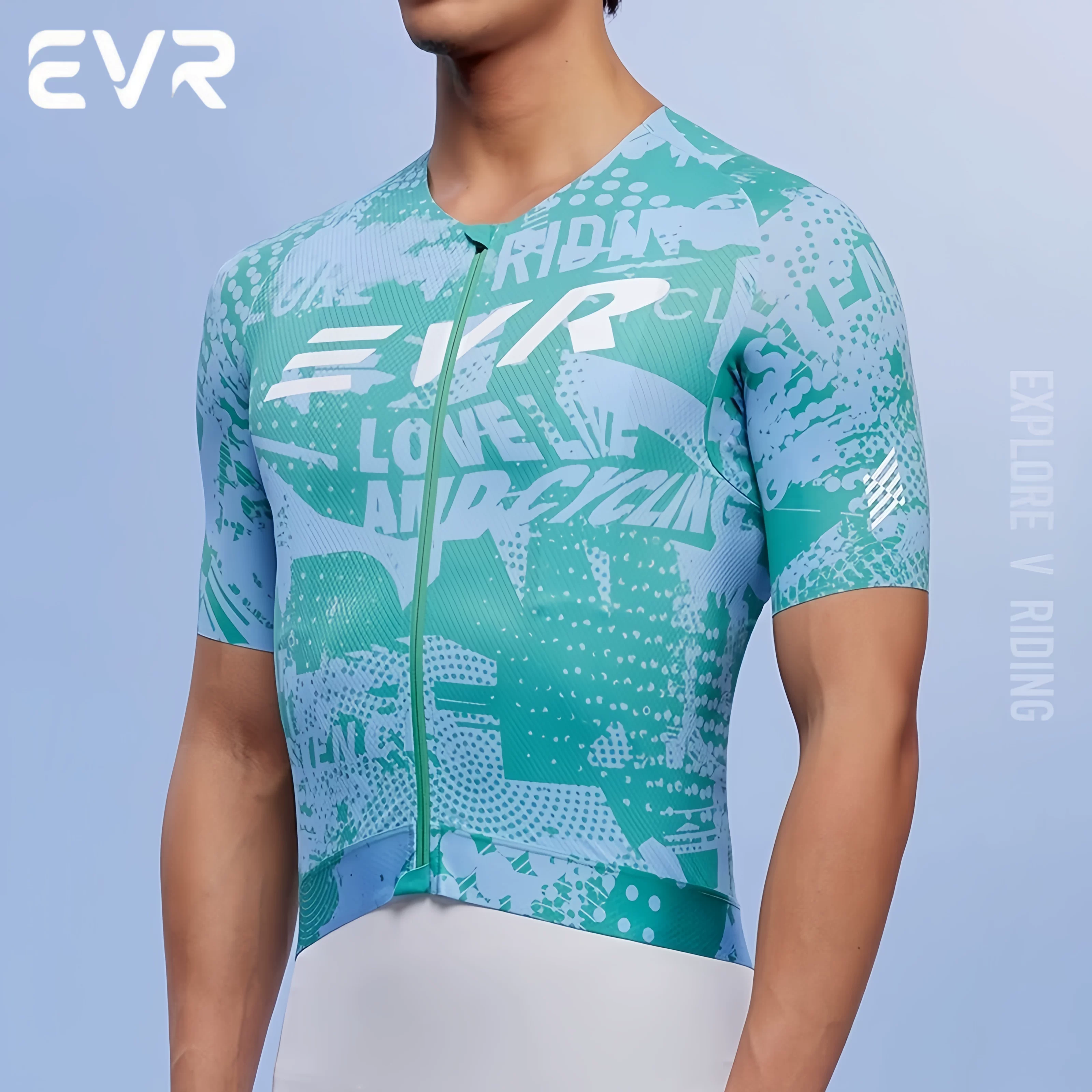 EVR DIS ngắn tay đi xe đạp jersey nam mùa hè phù hợp với chất liệu thấm hút mồ hôi nhanh khô xe đạp đường núi xe đạp quần áo hàng đầu