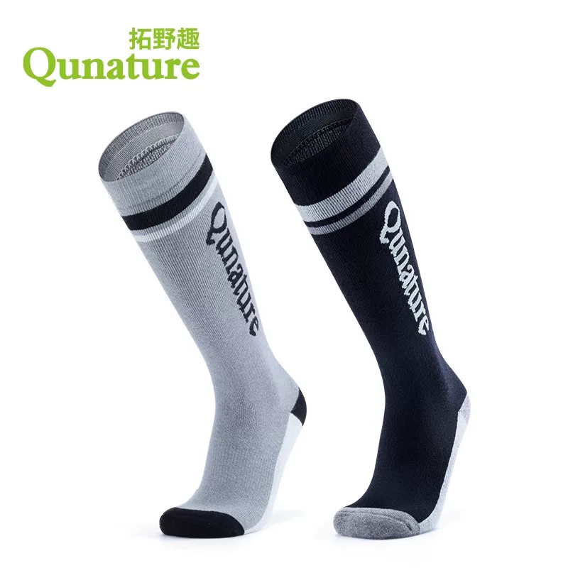 Tất trượt tuyết Tuoyequ, tất len ấm áp ống dài ống cao dày dặn chất liệu terry thể thao ngoài trời dành cho nam và nữ trong mùa thu đông.