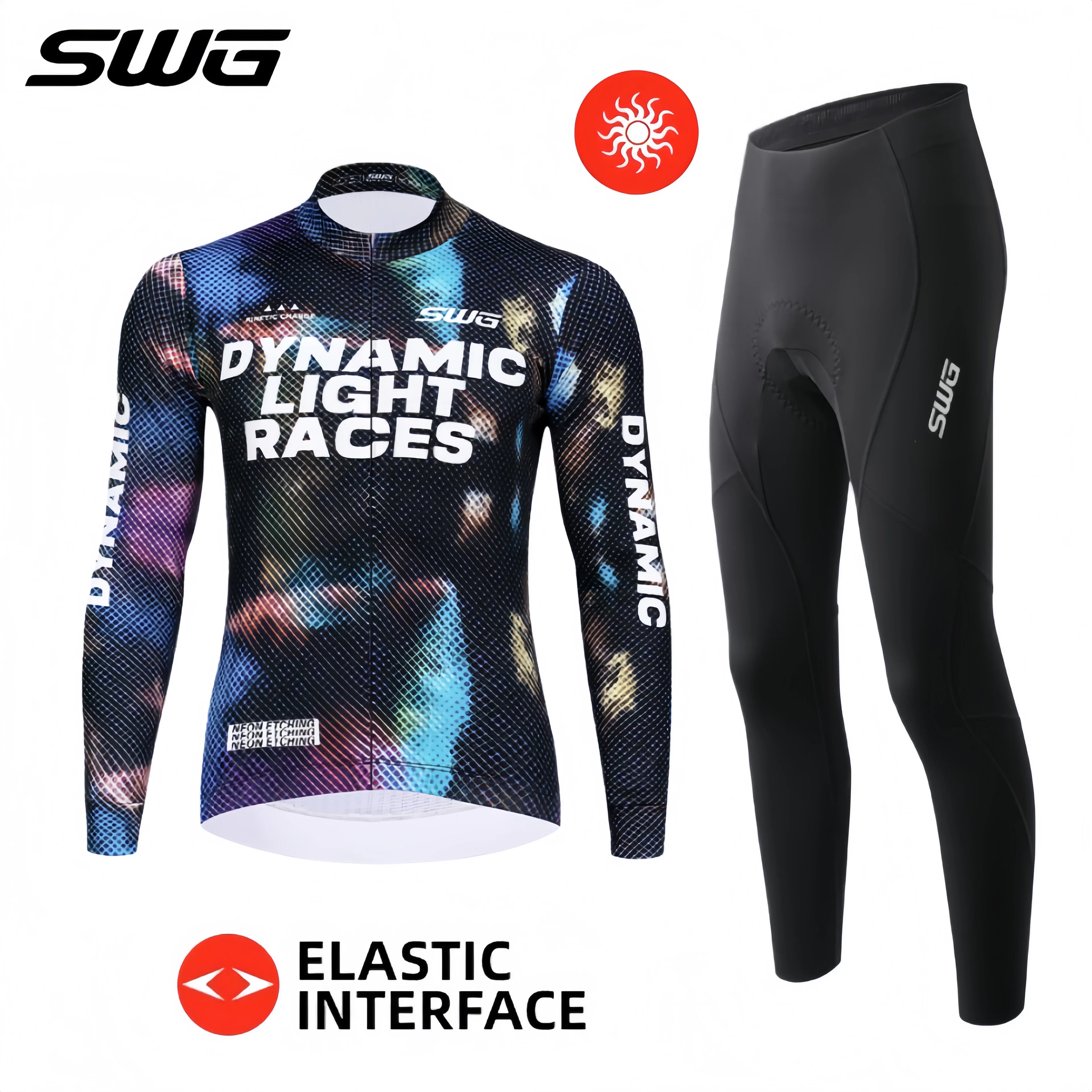 Áo thun dài tay đi xe đạp mùa thu đông SWG Mingsheng dành cho nam, áo đi xe đạp đường trường dài tay, bộ đồ ấm áp và chống gió