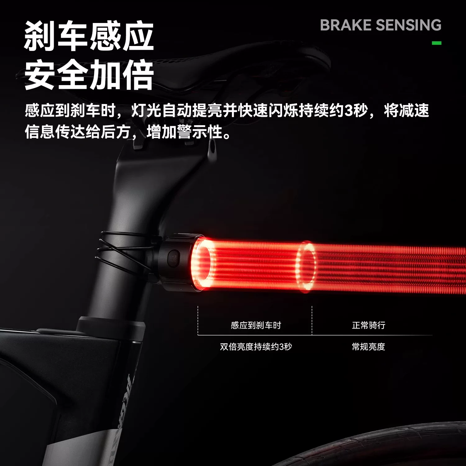 Rock Brothers Sky Road Series Đèn hậu xe đạp đường trường Cảm biến thông minh Phanh xe đạp leo núi Thiết bị đi xe đạp leo núi