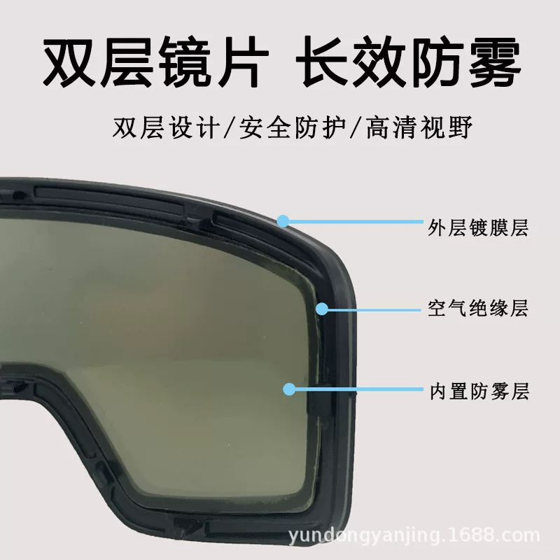 BLOCK MAN Kính trượt tuyết chống sương mù hai lớp từ tính dành cho nam và nữ của Zeiss Kính bảo vệ cận thị đơn và đôi chuyên nghiệp dành cho người cận thị