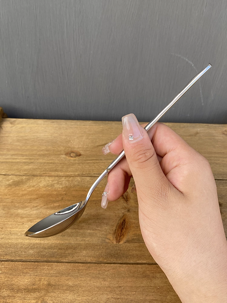 【Tập trung vào chất lượng, được sử dụng bởi Boss Lady chính hãng】Thìa đầu tròn bằng thép không gỉ 304 dùng để ăn, thìa súp, thìa tròn lớn để uống súp