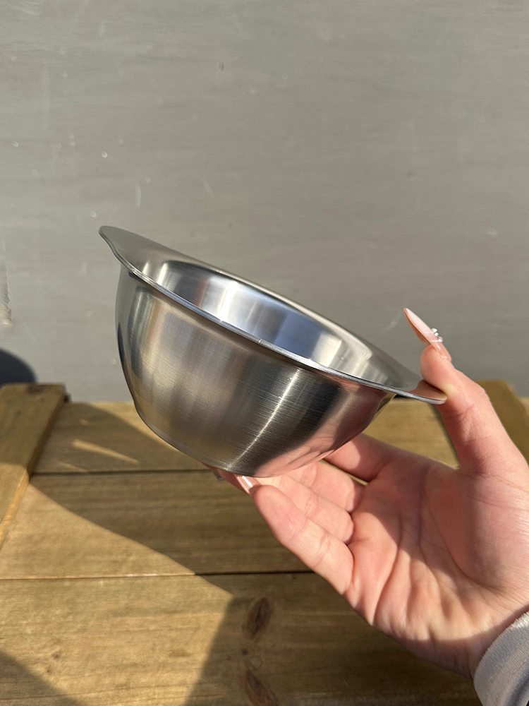 Bát inox Feishilang 18/10, bát ăn dặm trẻ em, dày dặn, chống rơi, tay cầm đôi, bình sữa nhỏ, 14cm